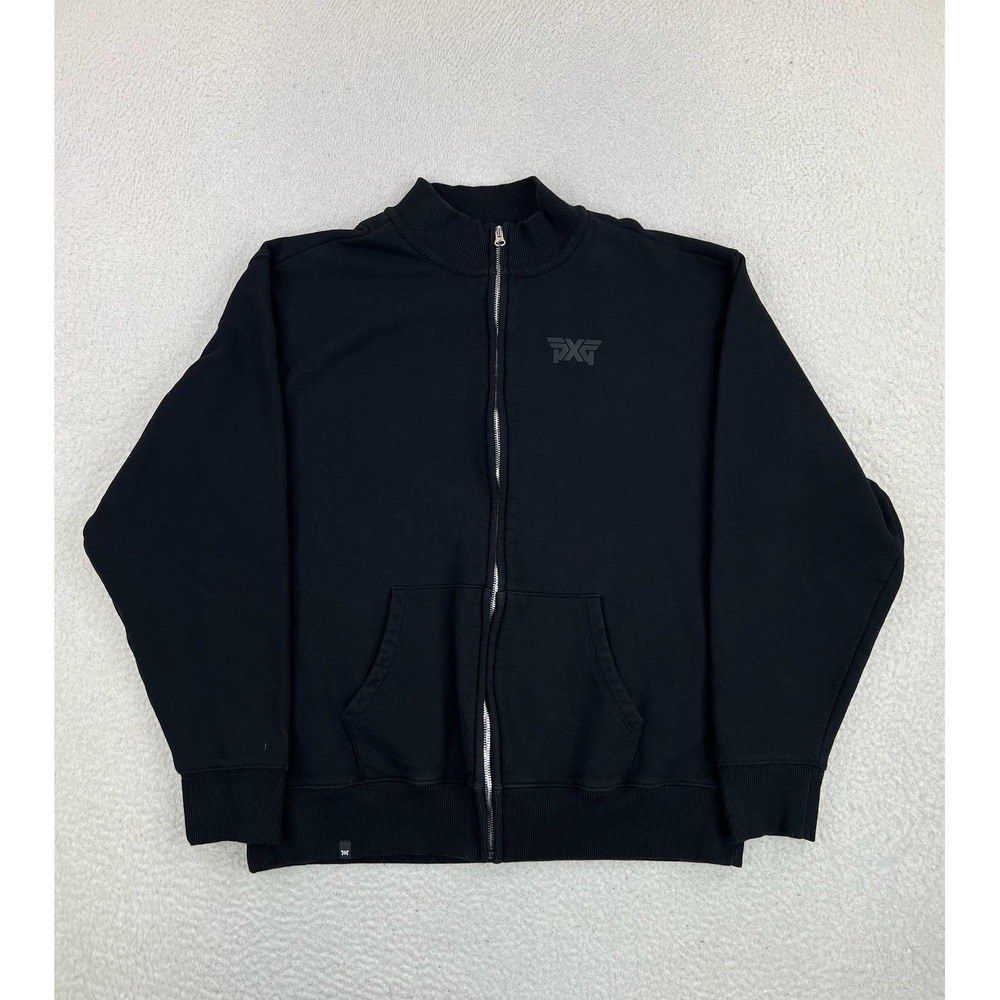 PXG Sweatshirt Mens XL Black Fleece Full Zip Mock Neck 26 Darkness Skull Golf